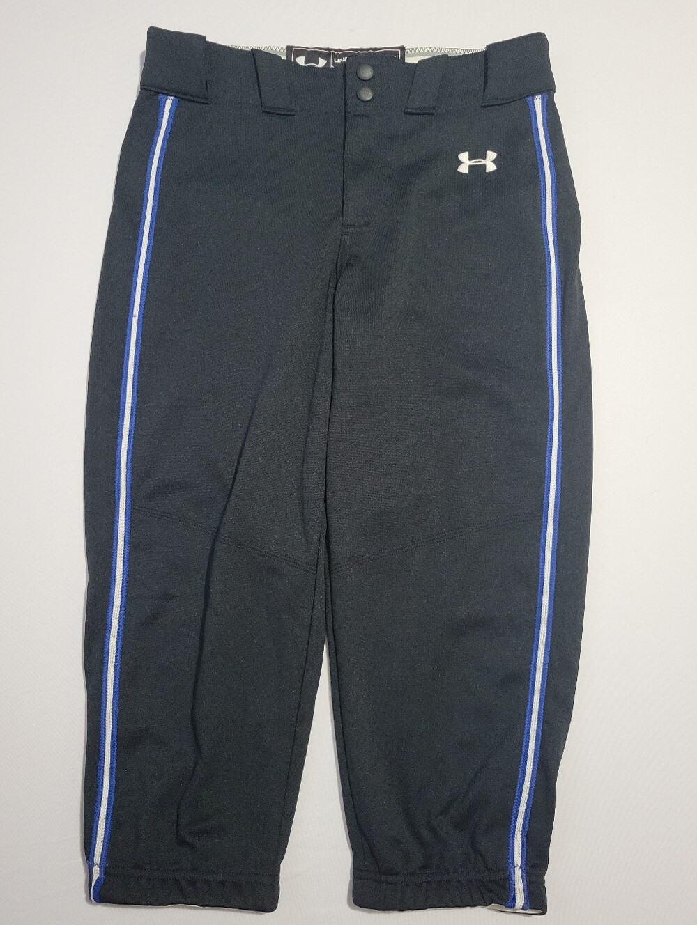 Under Armour Black With Blue/White Stripe Baseball Pants
